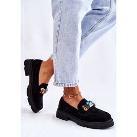 PS1 Mocasines De Mujer En Ante Con Adorno Negro Karlott 4