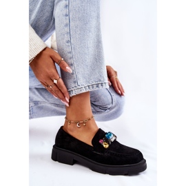 PS1 Mocasines De Mujer En Ante Con Adorno Negro Karlott 6