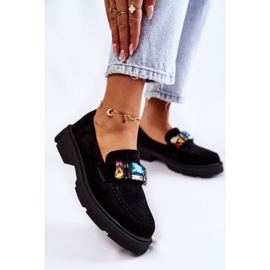 PS1 Mocasines De Mujer En Ante Con Adorno Negro Karlott 3
