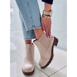 BM Botines Chelsea tacón bajo Laine Beige Ante 3