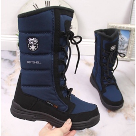 Botas de nieve impermeables para niños American Club azul marino 1