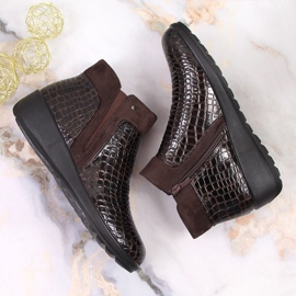 Botas de mujer marrones con tacón de cuña, marrón T.Sokolski 6