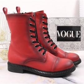 Botas con cordones para mujer con cremallera, rojo cálido T.Sokolski 5