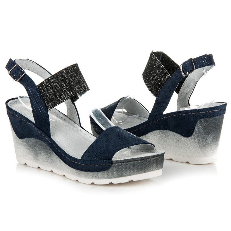 Vinceza Sandalias de cuña azul 1 Vinceza Sandalias de cuña azul 1