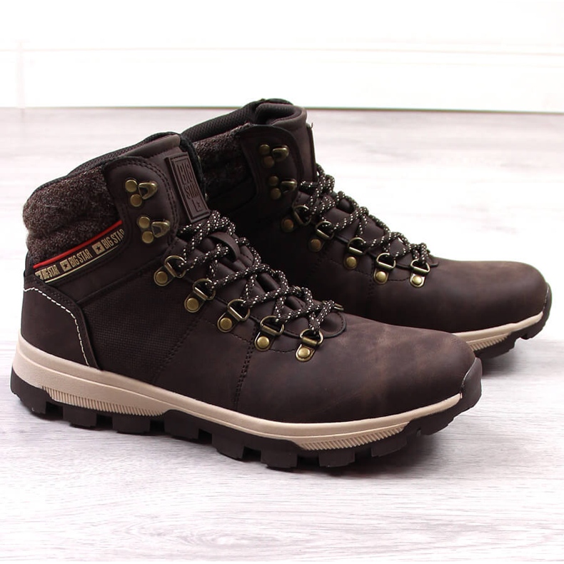 Zapatos altos de trekking para hombre marrón Big Star KK174216 1