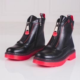 Botas negras de niña con suela Shelovet rosa negro 2