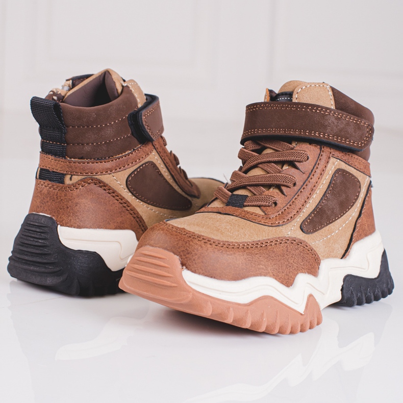 Botas de niño con suela gruesa Shelovet marrón 1