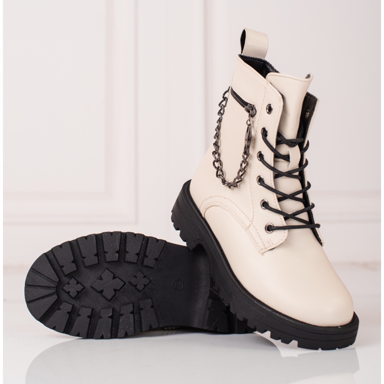 Botas niña con cadena Shelovet beige 1
