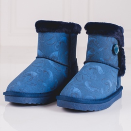 Botas de nieve azules para niña con estampado Shelovet 2