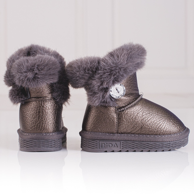 Botas de nieve cálidas para niñas con pelo Shelovet marrón 2