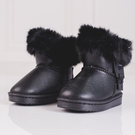 Botas de nieve de niña negras con pelo Shelovet negro 2