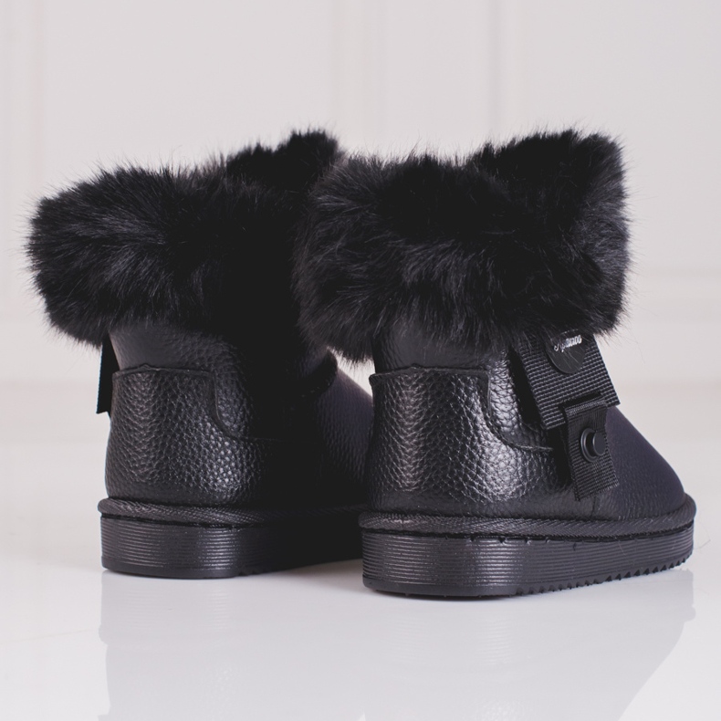 Botas de nieve de niña negras con pelo Shelovet negro 1