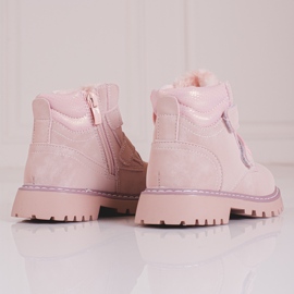 Botas de niña rosa con velcro Shelovet 1