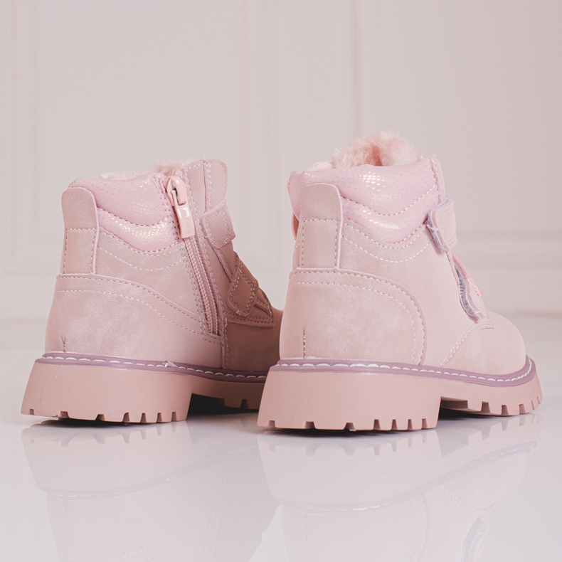 Botas de niña rosa con velcro Shelovet rosado 1