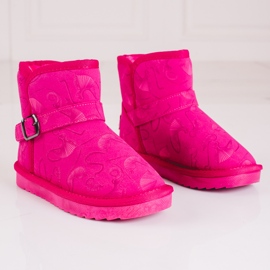 Botas de nieve de niña con estampado Shelovet en rosa rosado 2