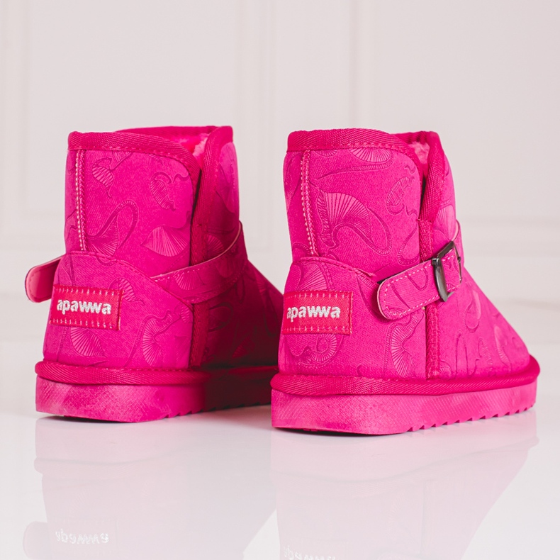 Botas de nieve de niña con estampado Shelovet en rosa rosado 1