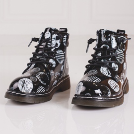 Botas de niña con estampado negro 2