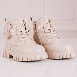 Botas beis niña con bolsillo Shelovet beige 2