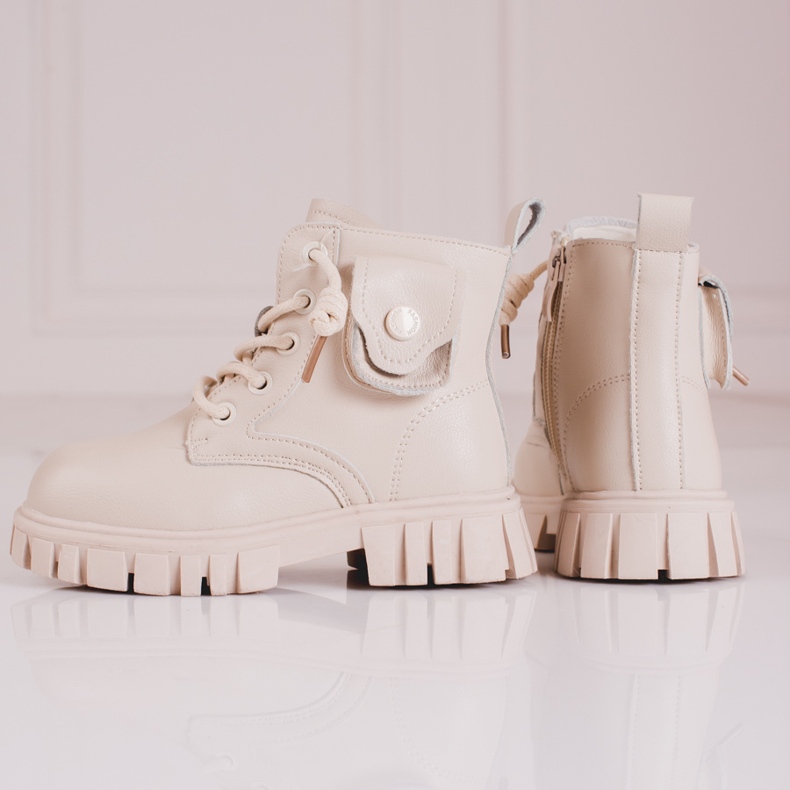 Botas beis niña con bolsillo Shelovet beige 1