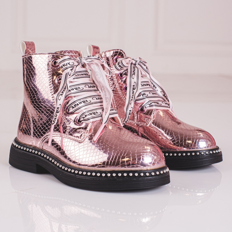 Botas niñas elegantes Shelovet rosa rosado 2