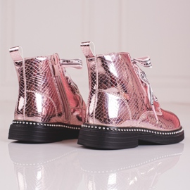 Botas niñas elegantes Shelovet rosa rosado 1