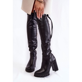 Lewski Shoes Botas De Cuero En Los Zapatos Lewski 3245 Negro Plataforma 1