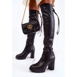 Lewski Shoes Botas De Cuero En Los Zapatos Lewski 3245 Negro Plataforma 3