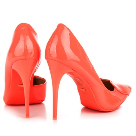 Vices Tacones de novia de neón naranja 4