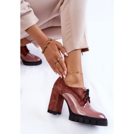 PA2 Botas lacadas de gamuza de moda en la plataforma carisa rosa. 1