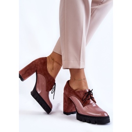 PA2 Botas lacadas de gamuza de moda en la plataforma carisa rosa. rosado 5