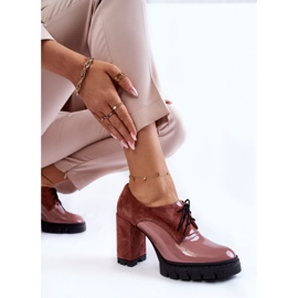 PA2 Botas lacadas de gamuza de moda en la plataforma carisa rosa. rosado 6