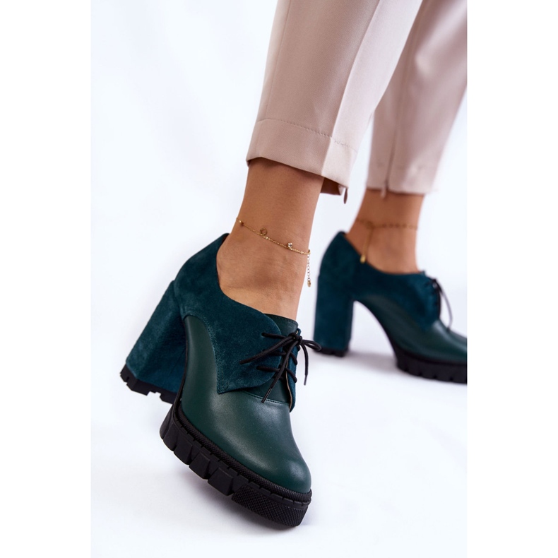 PA2 Botas de gamuza y cuero de moda en la plataforma Green Carisa verde 1