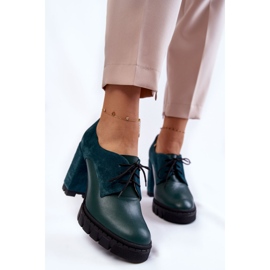 PA2 Botas de gamuza y cuero de moda en la plataforma Green Carisa verde 4