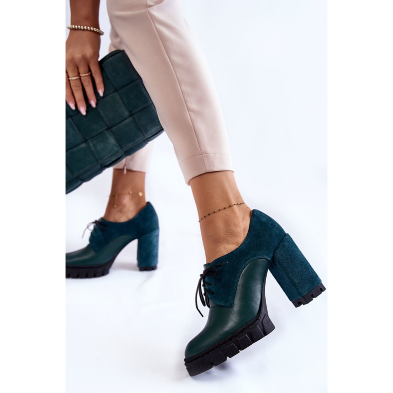 PA2 Botas de gamuza y cuero de moda en la plataforma Green Carisa verde 2