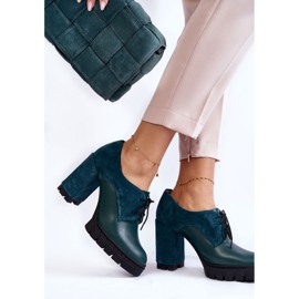 PA2 Botas de gamuza y cuero de moda en la plataforma Green Carisa verde 3