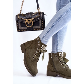 Botas De Ante Con Cremallera Aislante Y Perlas, Perla Verde 5