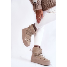 PM1 Botas De Nieve Con Cordones De Mujer Beige Carrios 2