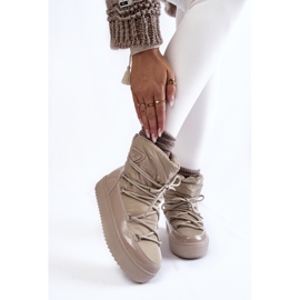 PM1 Botas De Nieve Con Cordones De Mujer Beige Carrios 1