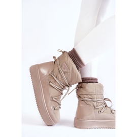 PM1 Botas De Nieve Con Cordones De Mujer Beige Carrios 3