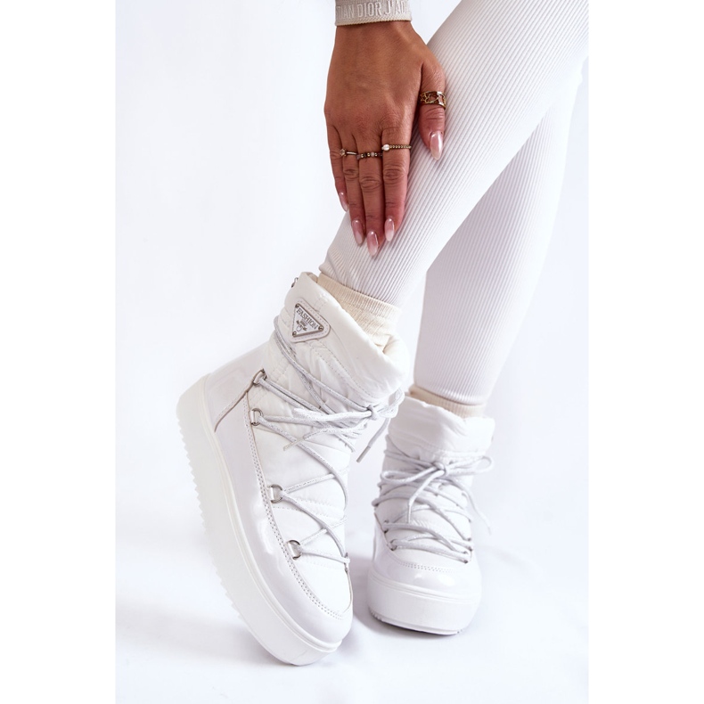 PM1 Botas de nieve con cordones de moda para mujer en blanco Carrios 1 PM1 Botas de nieve con cordones de moda para mujer en blanco Carrios 1