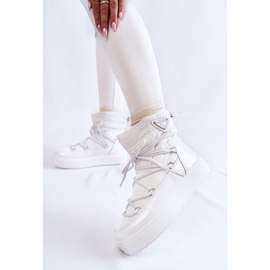 PM1 Botas de nieve con cordones de moda para mujer en blanco Carrios 3
