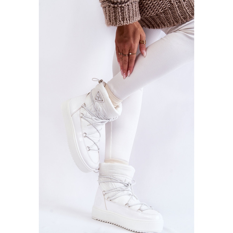 PM1 Botas de nieve con cordones de moda para mujer en blanco Carrios 2 PM1 Botas de nieve con cordones de moda para mujer en blanco Carrios 2