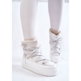 PM1 Botas de nieve con cordones de moda para mujer en blanco Carrios 4