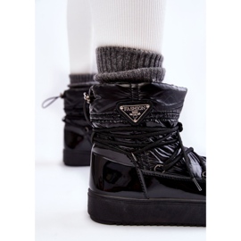 Botas de nieve con cordones de moda para mujer en negro Carrios 6