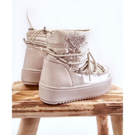 PM1 Beige Botas de nieve con cordones Colina Warm marrón 3