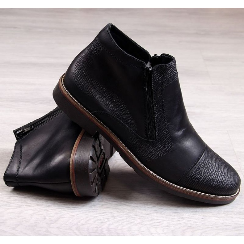 Botas de piel con aislamiento Rieker M RKR269 negro 2