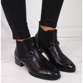 Botín Chelsea lacado Filippo W PAW269 negro 3