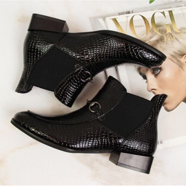 Botín Chelsea lacado Filippo W PAW269 negro 4