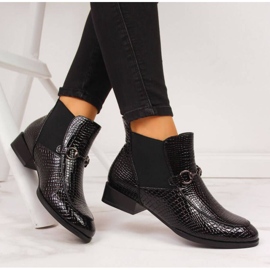 Botín Chelsea lacado Filippo W PAW269 negro 5