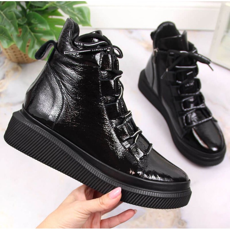 Botas insuladas piel lacada Artiker W HBH36 negro 1